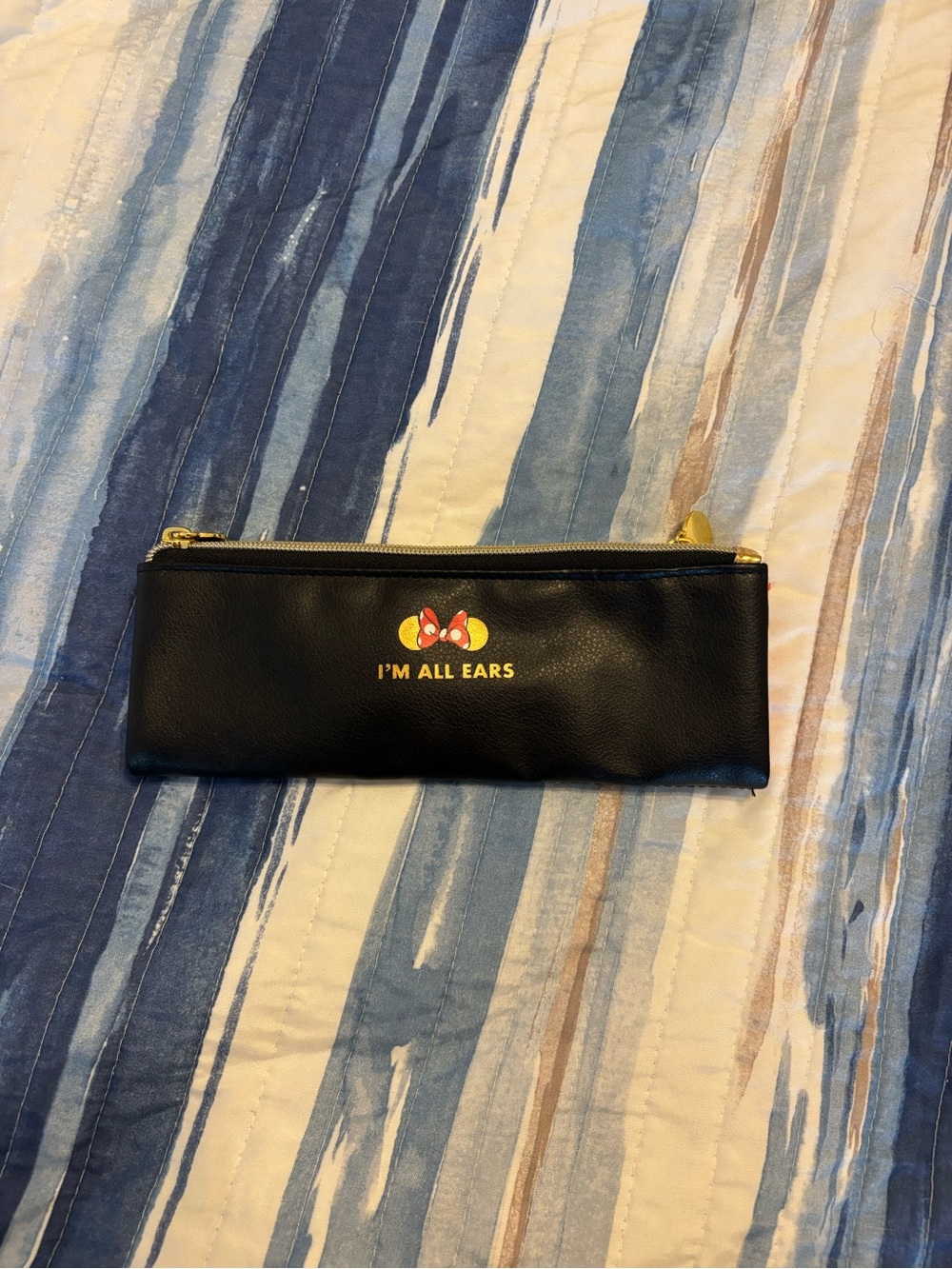 Disney Black Mini Zip Pouch with Yellow and Red Minnie Bow